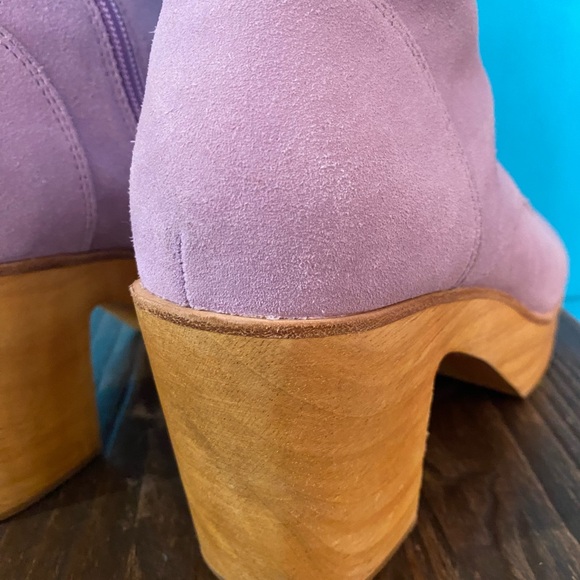 Charlotte Stone Suede Lilac Purple Boots Clog Platform Size 9 Worn once indoors - Picture 9 of 15